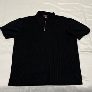 Vintage Studio YMLA Shirt Mens Black Zip Club Wear Disco Retro USA 24.5” Chest